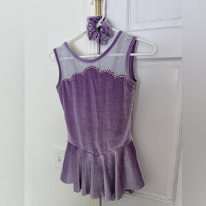 Figure Skating Competition Dress Swarovski Crystal Lilac Light Purple Small